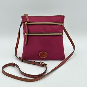 Dooney & Bourke Magenta Nylon North South Triple Zip